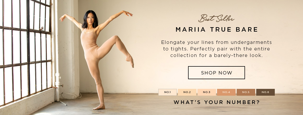 A dancer wearing Mariia True Bare styles.
